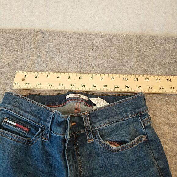 Tommy Hilfiger Sz 0 Moulante Skinny Blue Stretchy 5 Pocket Mid Rise Jeans . - Picture 4 of 9